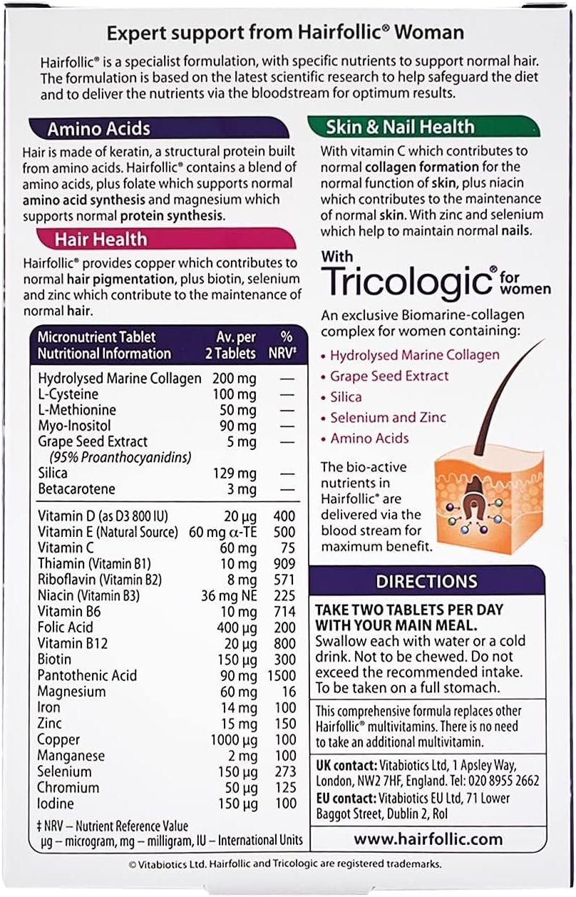 Vita Biotics Hairfollic Woman Tablets 60's