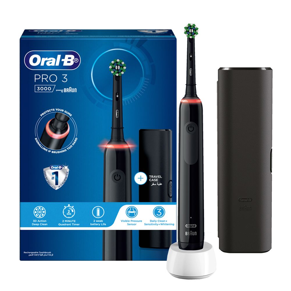 Oral-B D505.513.3X Pro 3 3000 Electric Rechargeable Toothbrush Powered