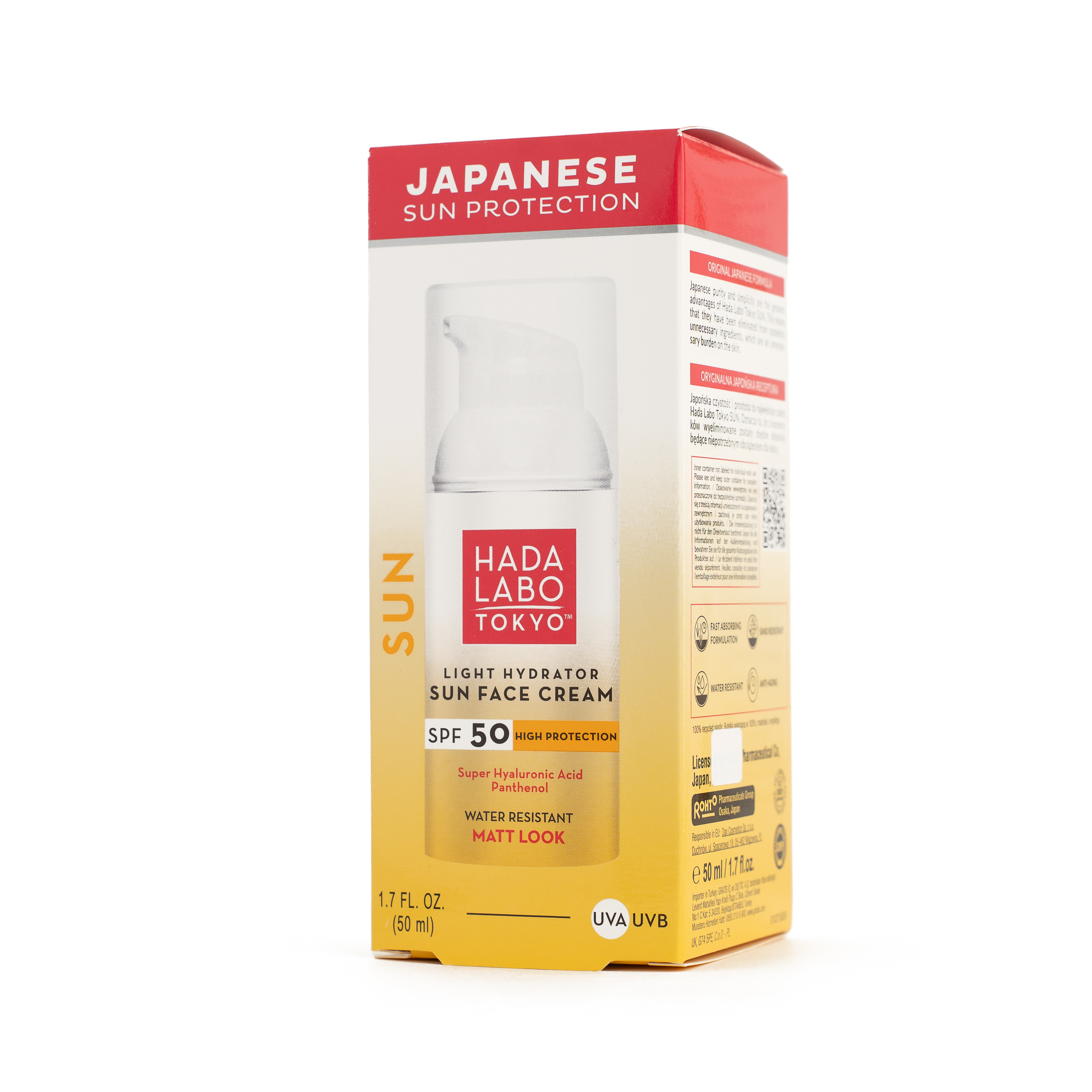 Hada Labo Tokyo Light Hydrator Sun Face Cream Spf50+ Matt Look 50 Ml