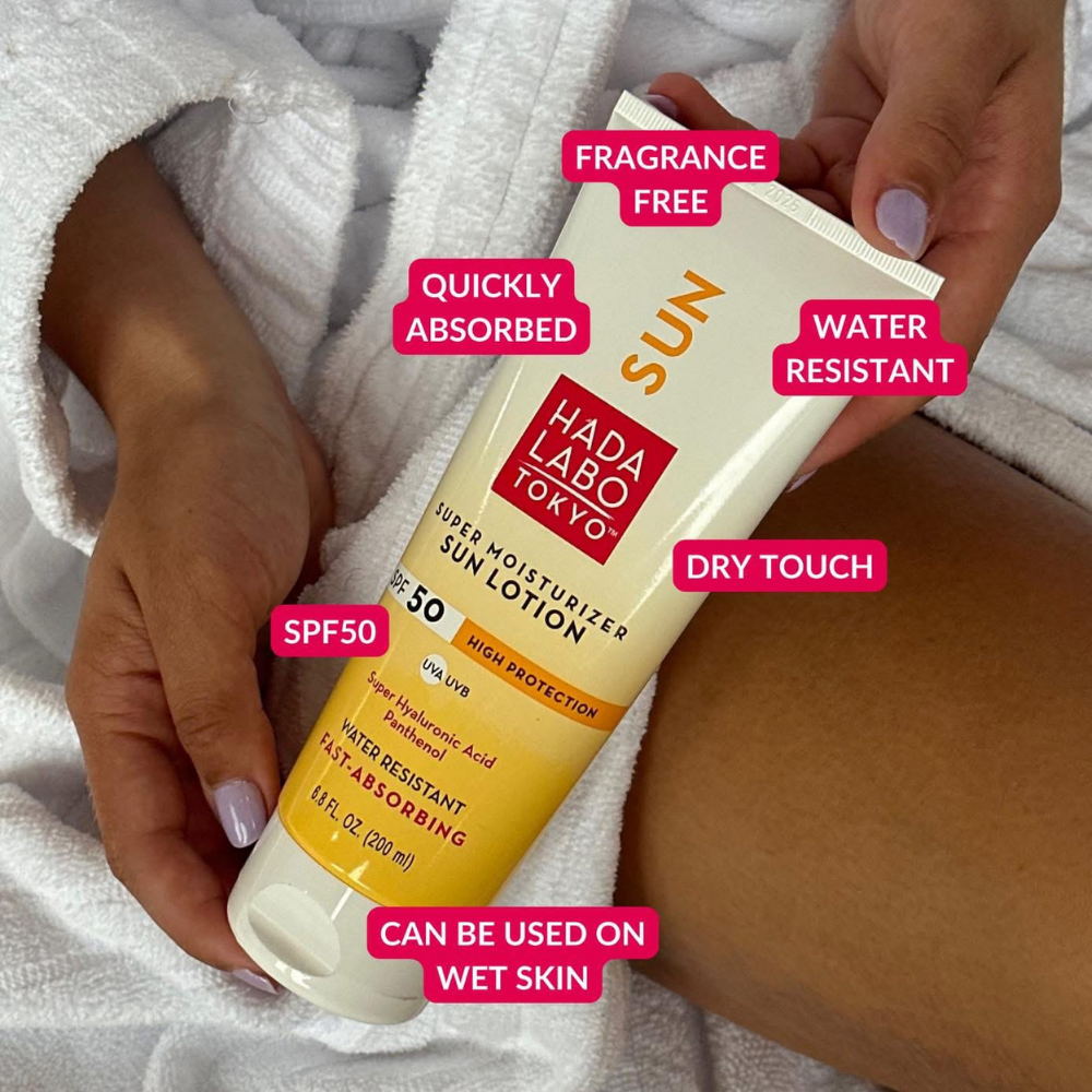Hada Labo Tokyo Super Moisturizing Sun Lotion Spf50+ Fast Absorbing 200 Ml