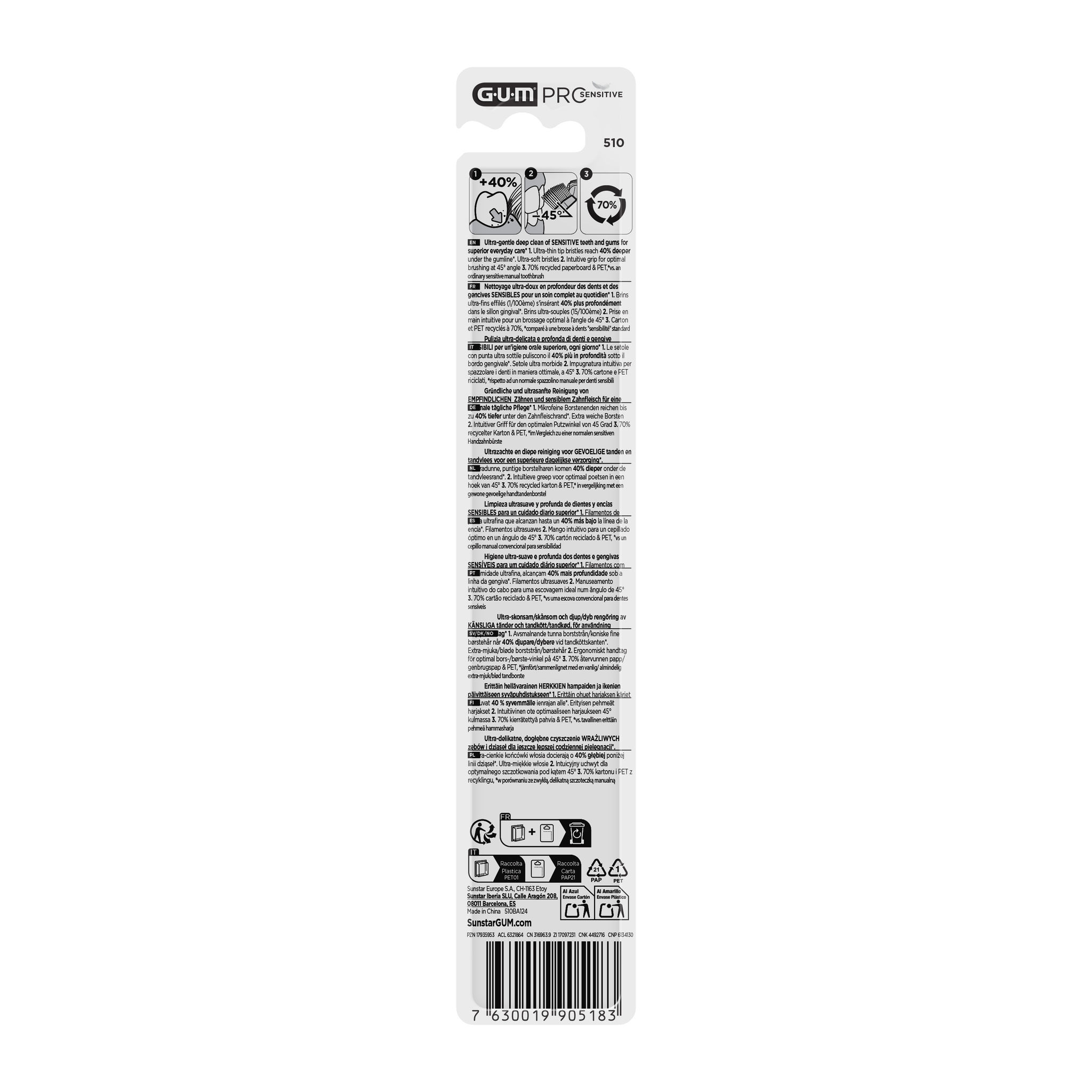 Gum Pro Sensitive Soft Toothbrush For Sensitive Teeth & Gums