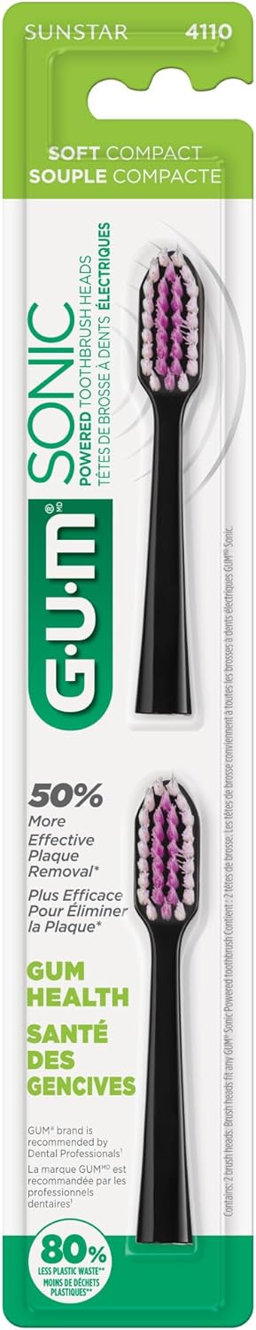 Butler Gum Sonic Toothbrush Refill Heads Black (4110br)