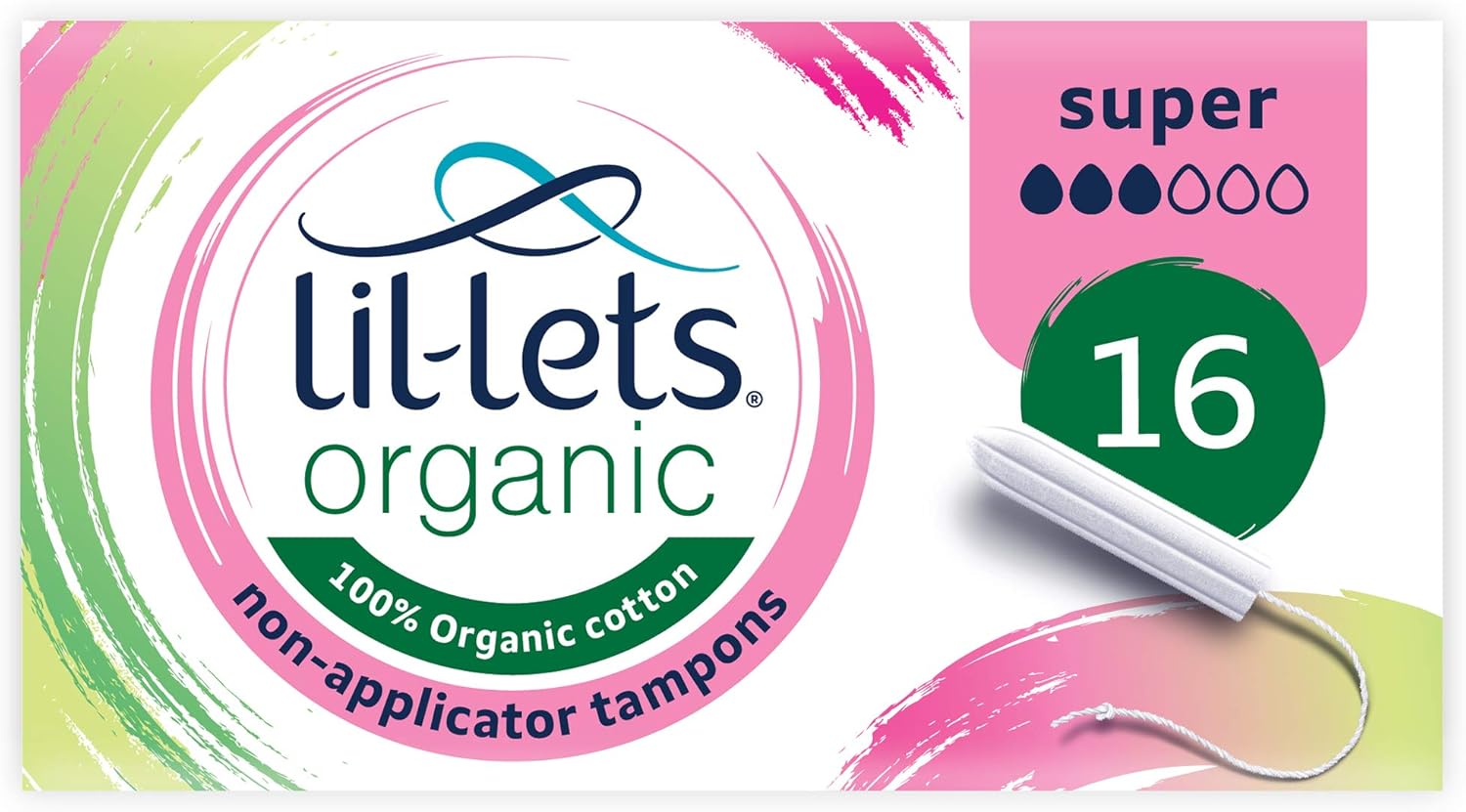 Lilletts Organic Non-applicator Tampons Super 16’s (20690)