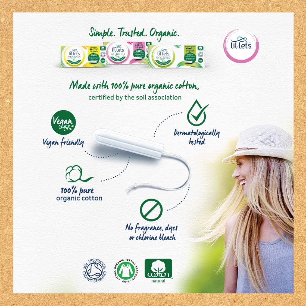 Lilletts Organic Non-applicator Tampons Super 16’s (20690)