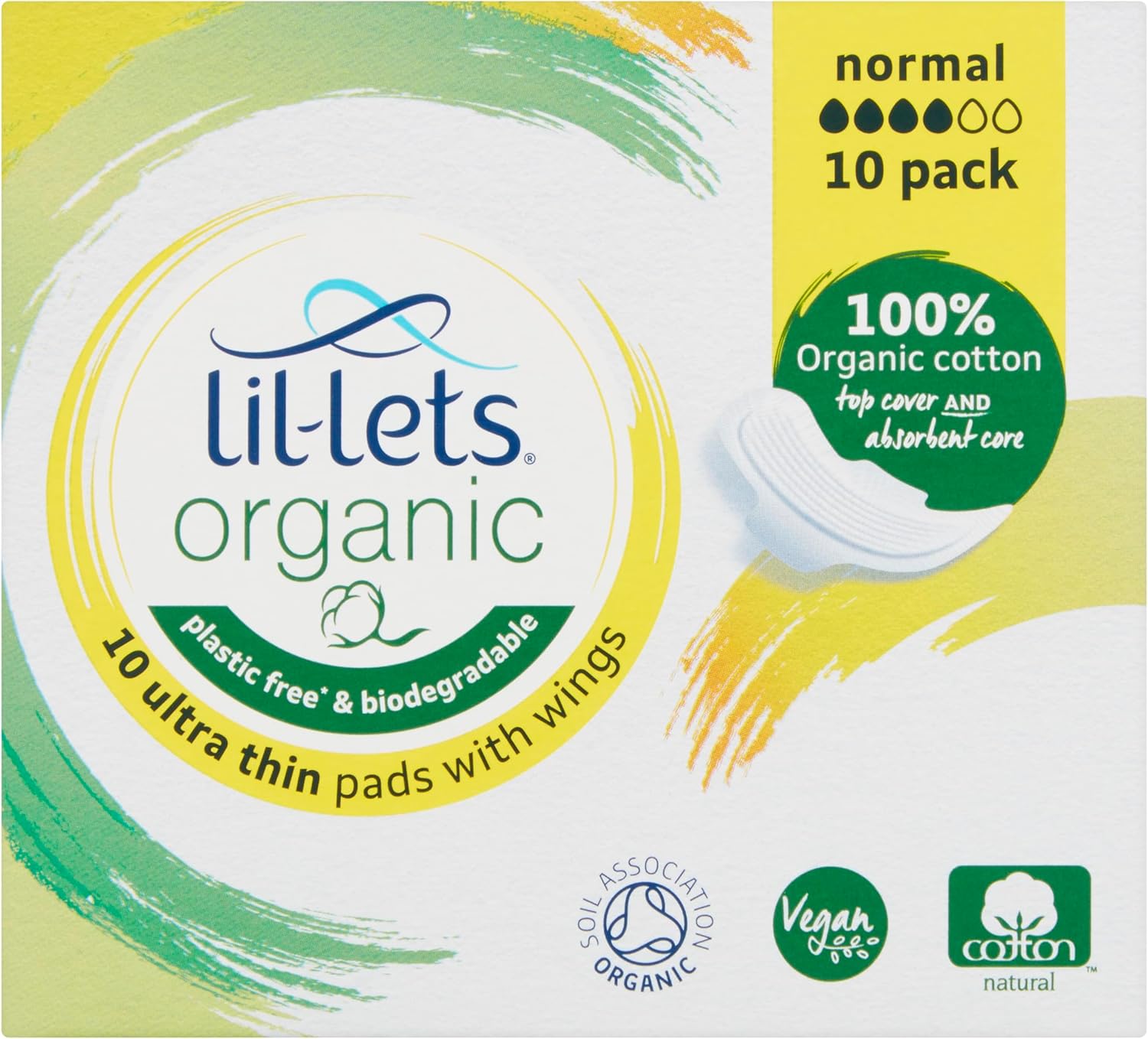 Lilletts Organic Pads Normal 10’s (20728)