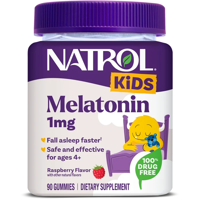 Natrol Kids Melatonin 1mg Raspberry 90 Gummies – Sleep Support For Children Ages 4+