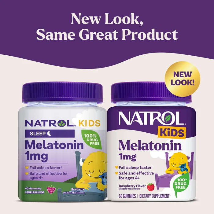 Natrol Kids Melatonin 1mg Raspberry 90 Gummies – Sleep Support For Children Ages 4+