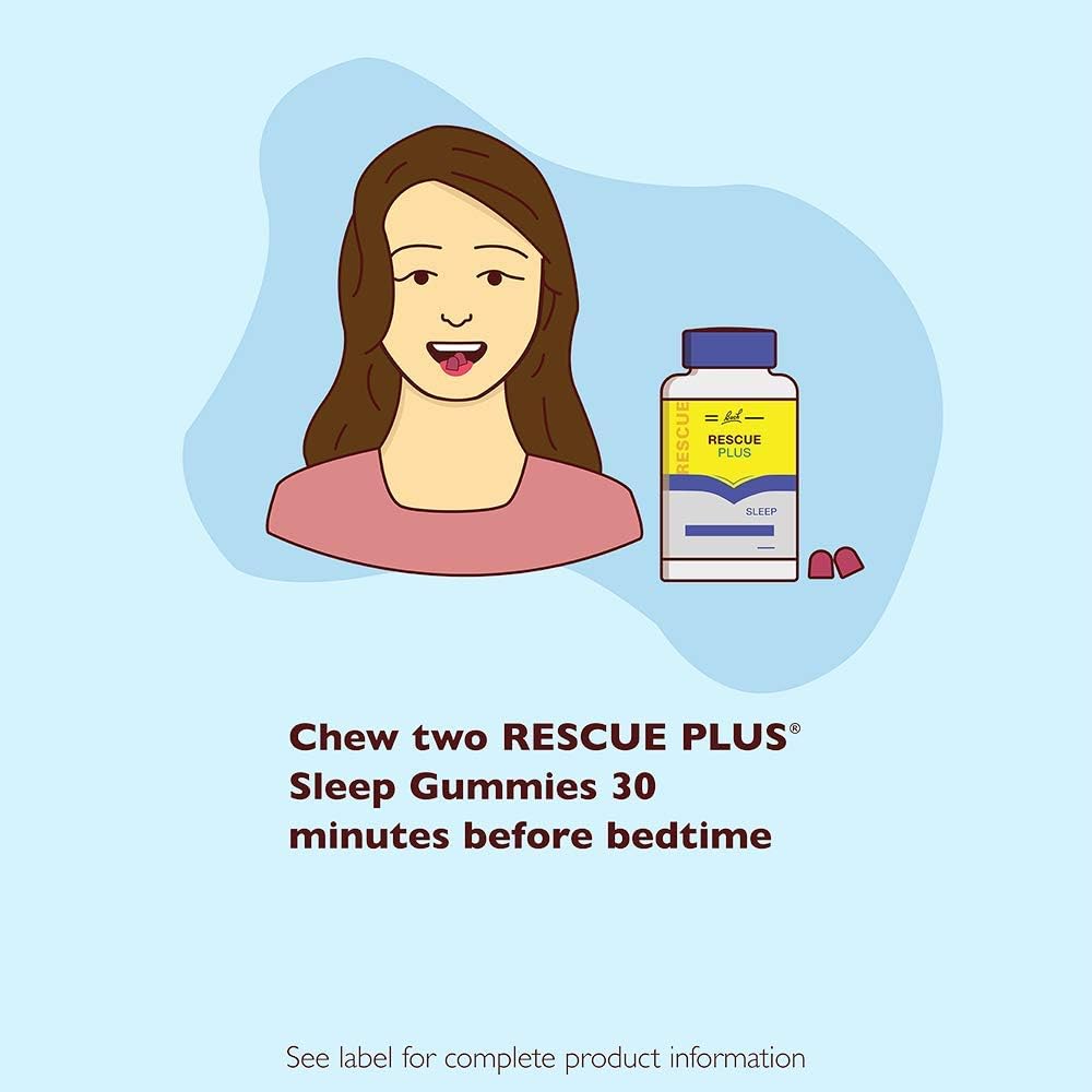 Bach Rescue Plus Sleep Melatonin 5mg Per Serving Strawberry 60 Gummies – Healthy Sleep Cycle Support