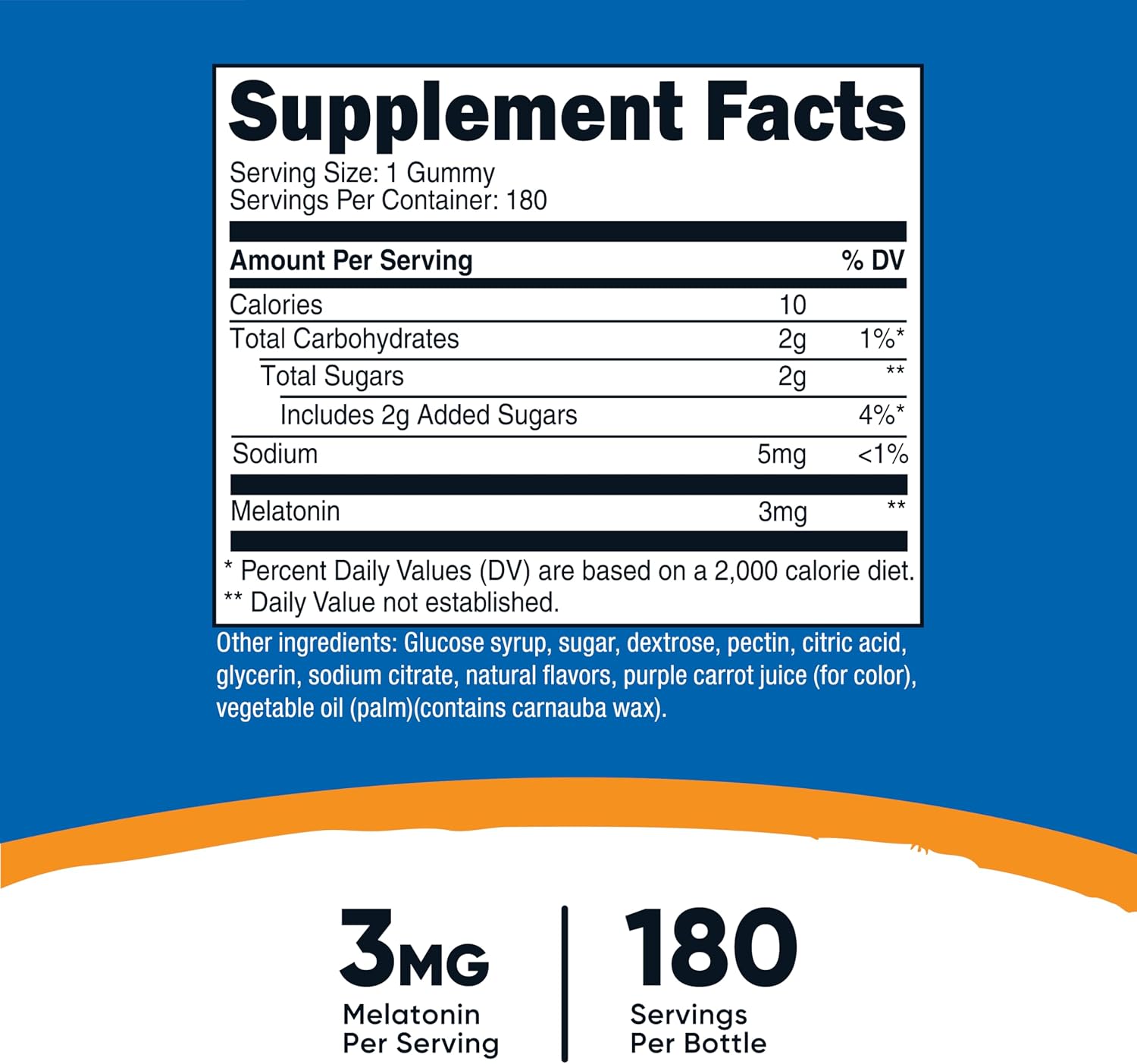 Nutricost Melatonin 3mg Strawberry 180 Gummies – Night-time Sleep Support