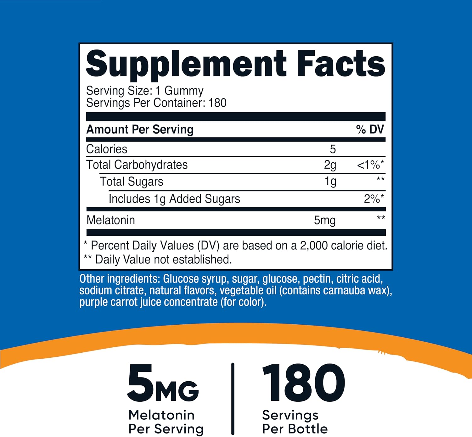 Nutricost Melatonin 5mg Strawberry 180 Gummies – Night-time Sleep Support