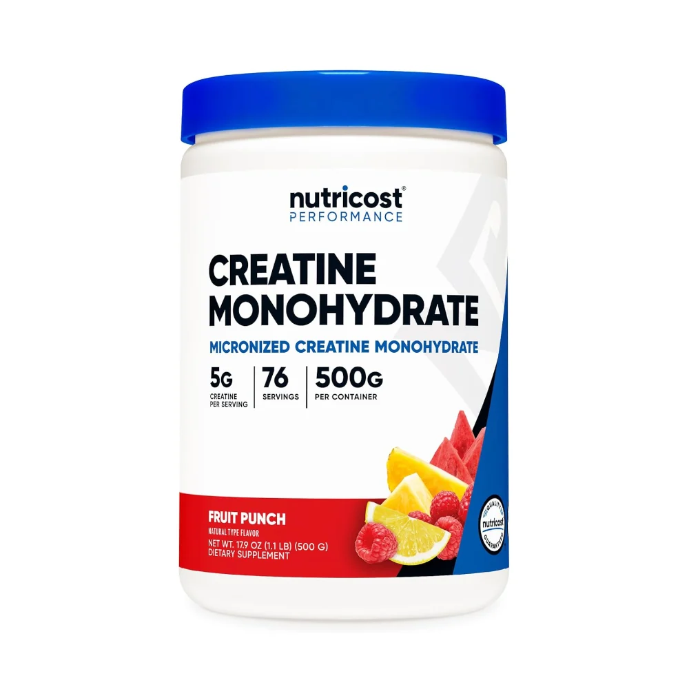 Nutricost Creatine Monohydrate Fruit Punch 500g – Supports Strength, Power & High-intensity Performance