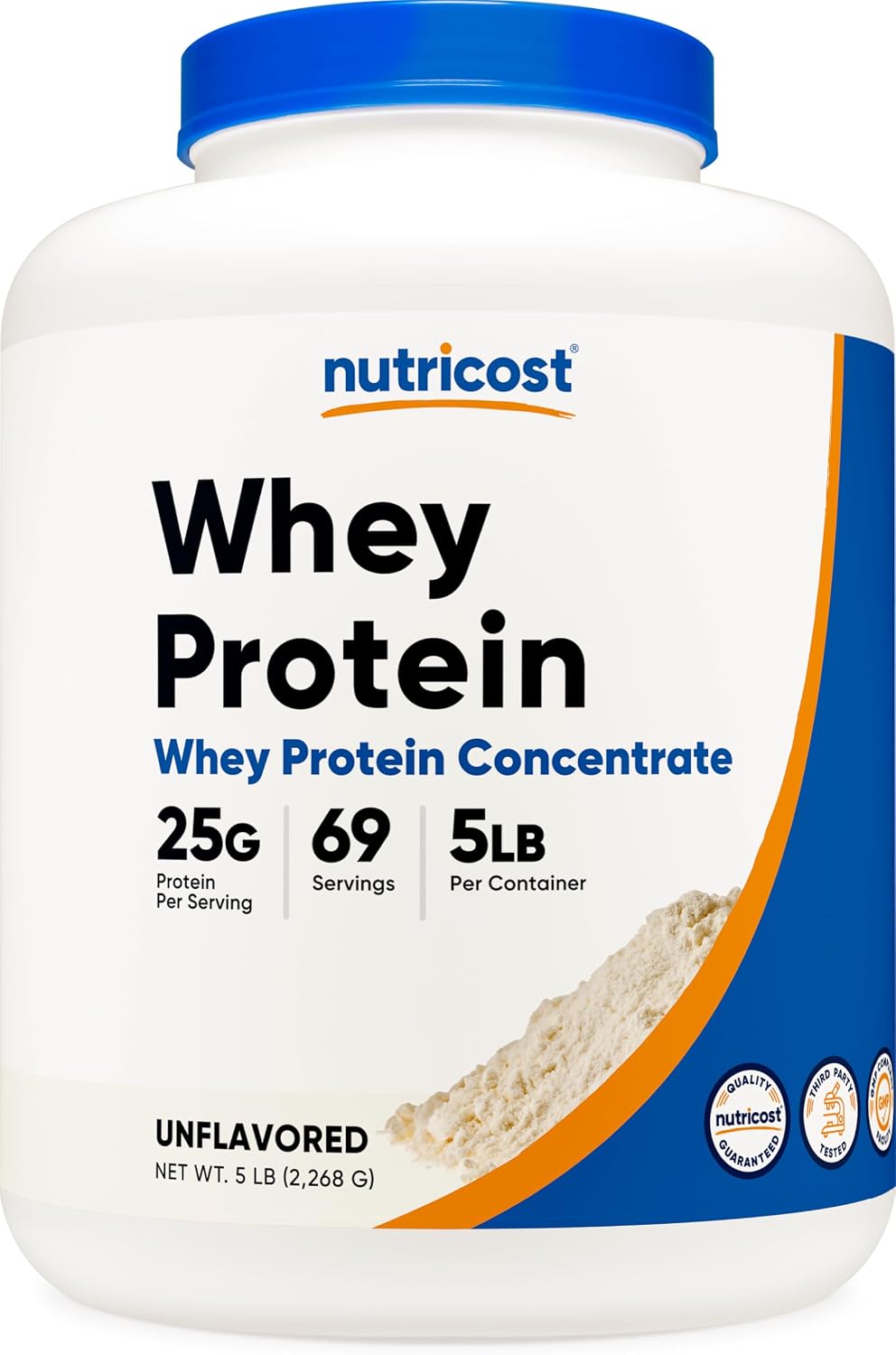 Nutricost Whey Protein Concentrate Unflavored 5lb – High-quality Protein For Muscle Growth & Recovery