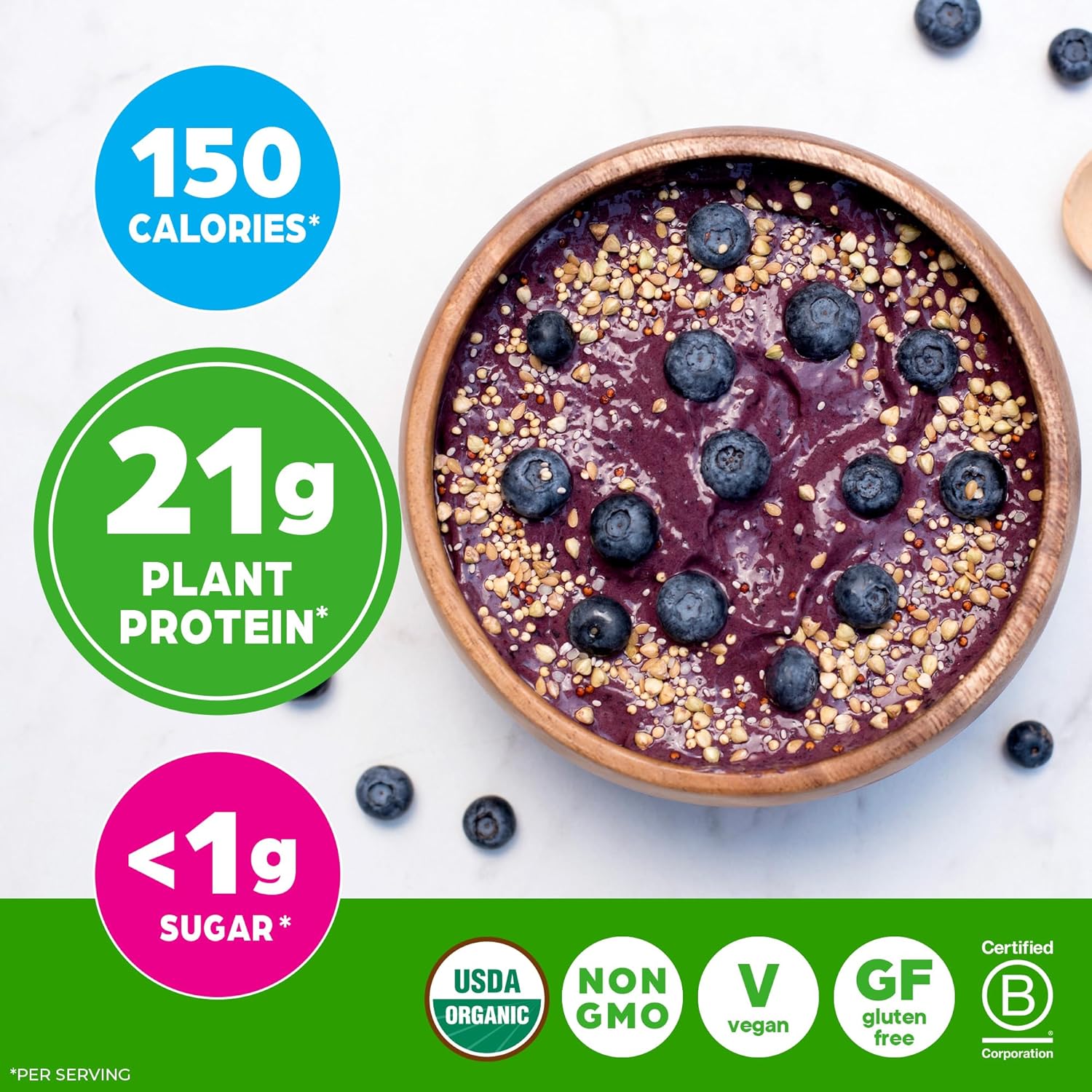 Orgain Organic Plant Based Protein Vanilla Bean 2.03lb – 21g Vegan Protein + 4g Fibre