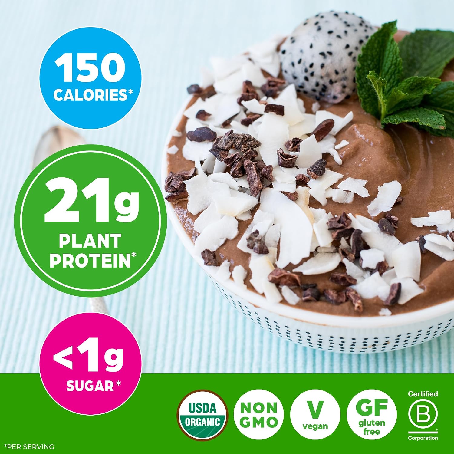 Orgain Organic Plant Based Protein Creamy Chocolate Fudge 2.03lb – 21g Vegan Protein + 7g Fibre