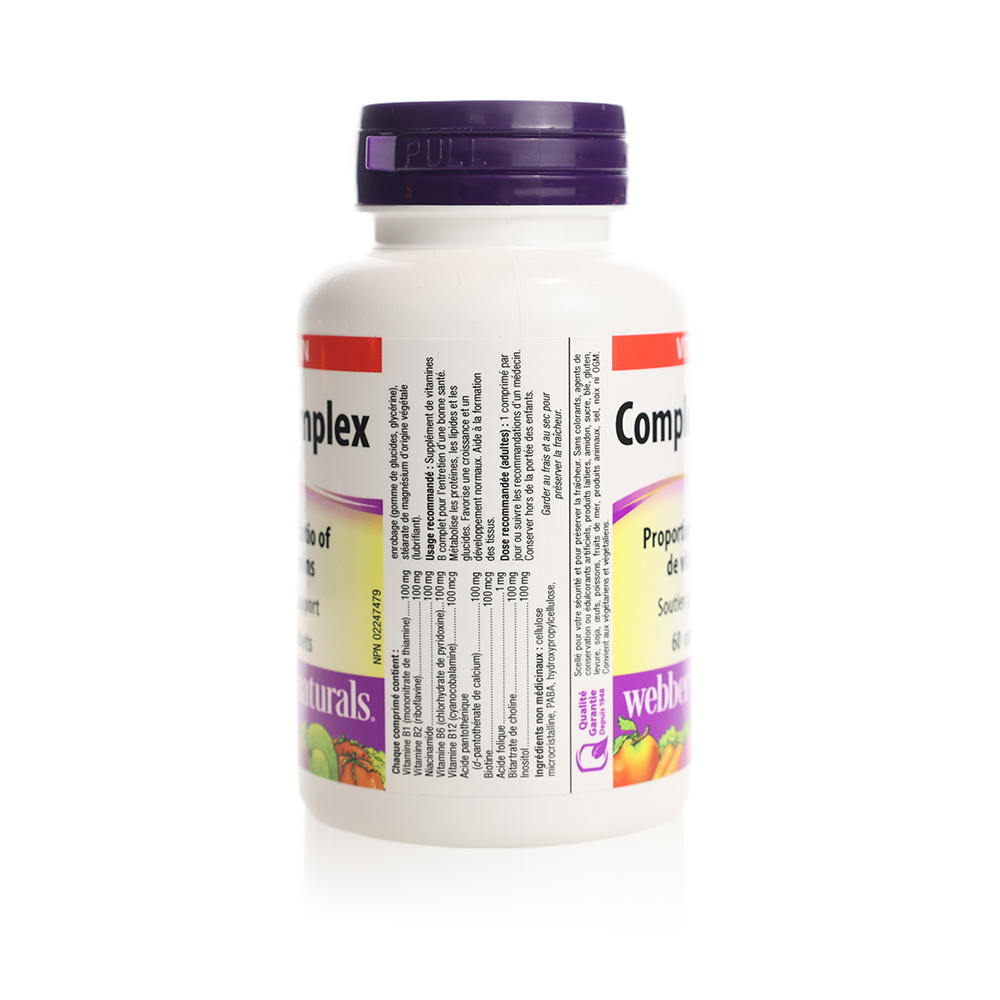 Webber Naturals B100 Complex Tablets 60's For Energy Production, Nervous System & Stress Support