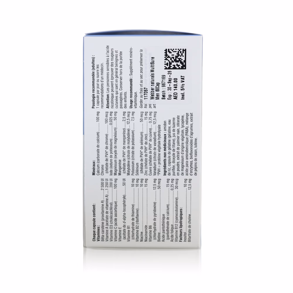 Webber Naturals Multisure Men Capsules 60's For Men's Health, Energy, Immunity & Daily Nutrition