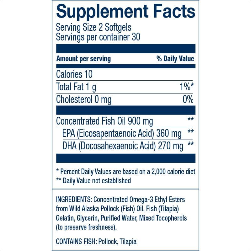 Wiley's Finest Easy Swallow Minis Omega-3 Fish Oil Softgels 60's For Heart, Brain & Eye Health