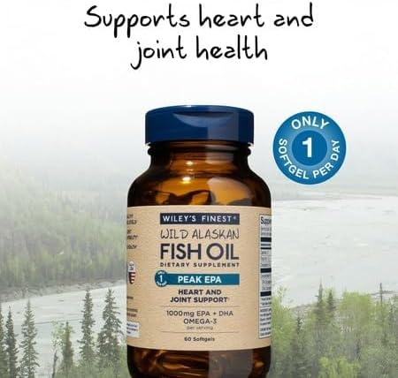Wiley's Finest Peak Epa Omega-3 Fish Oil Softgels 60's For Heart, Joint & Cardiovascular Health