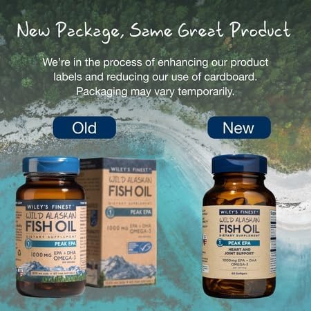 Wiley's Finest Peak Epa Omega-3 Fish Oil Softgels 60's For Heart, Joint & Cardiovascular Health
