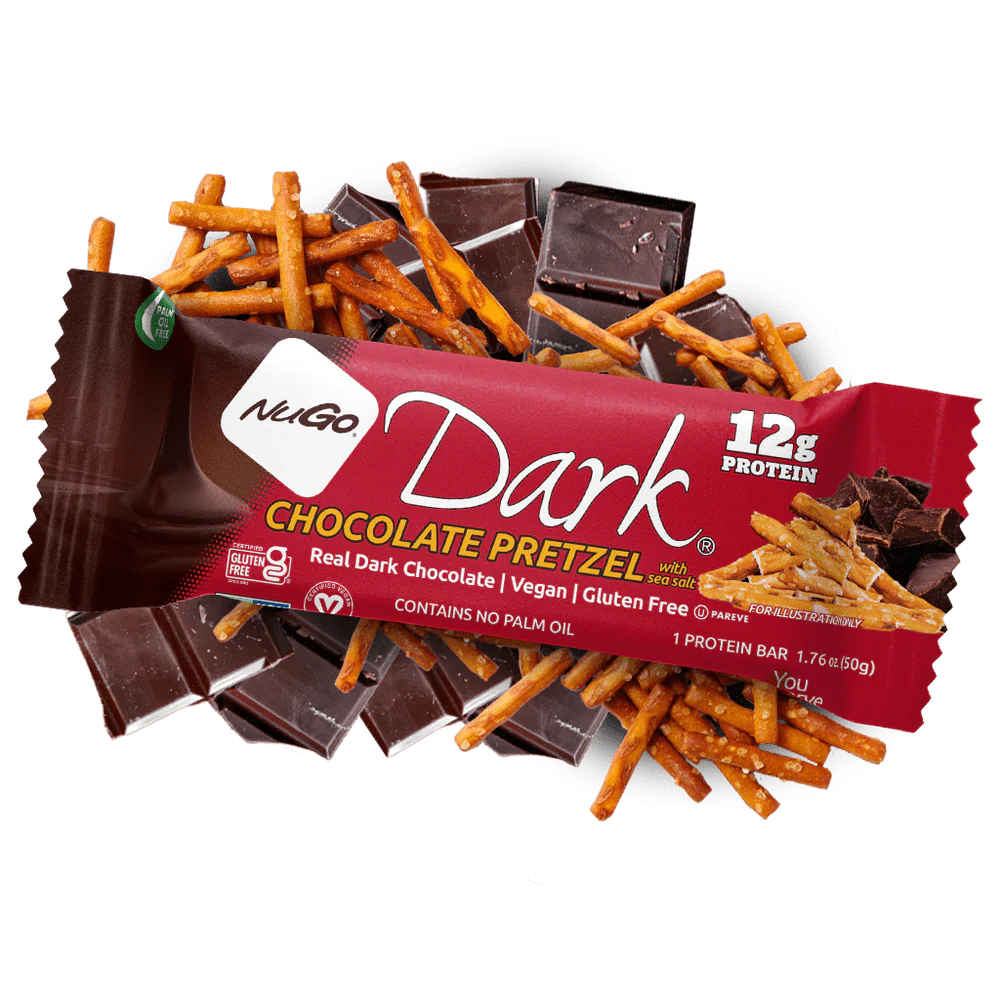 Nugo Dark Chocolate Pretzel Protein Bar 50g With 10g Plant Protein, Vegan & Gluten Free
