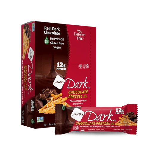 Nugo Dark Chocolate Pretzel Protein Bar 50g With 10g Plant Protein, Vegan & Gluten Free