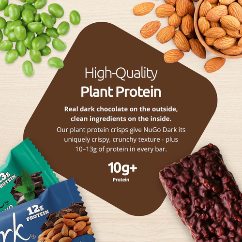 Nugo Dark Chocolate Pretzel Protein Bar 50g With 10g Plant Protein, Vegan & Gluten Free