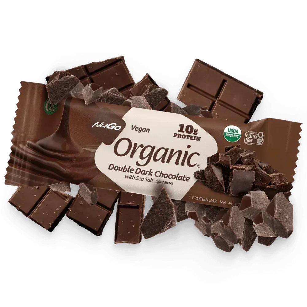 Nugo Double Dark Chocolate Sea Salt Protein Bar 50g With 10g Plant Protein, Vegan & Gluten Free