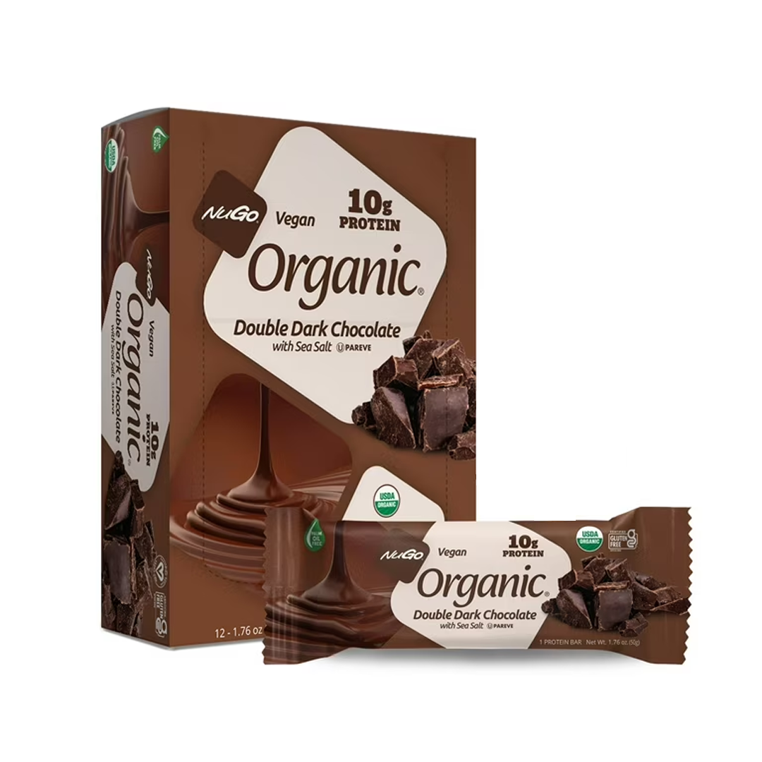 Nugo Double Dark Chocolate Sea Salt Protein Bar 50g With 10g Plant Protein, Vegan & Gluten Free