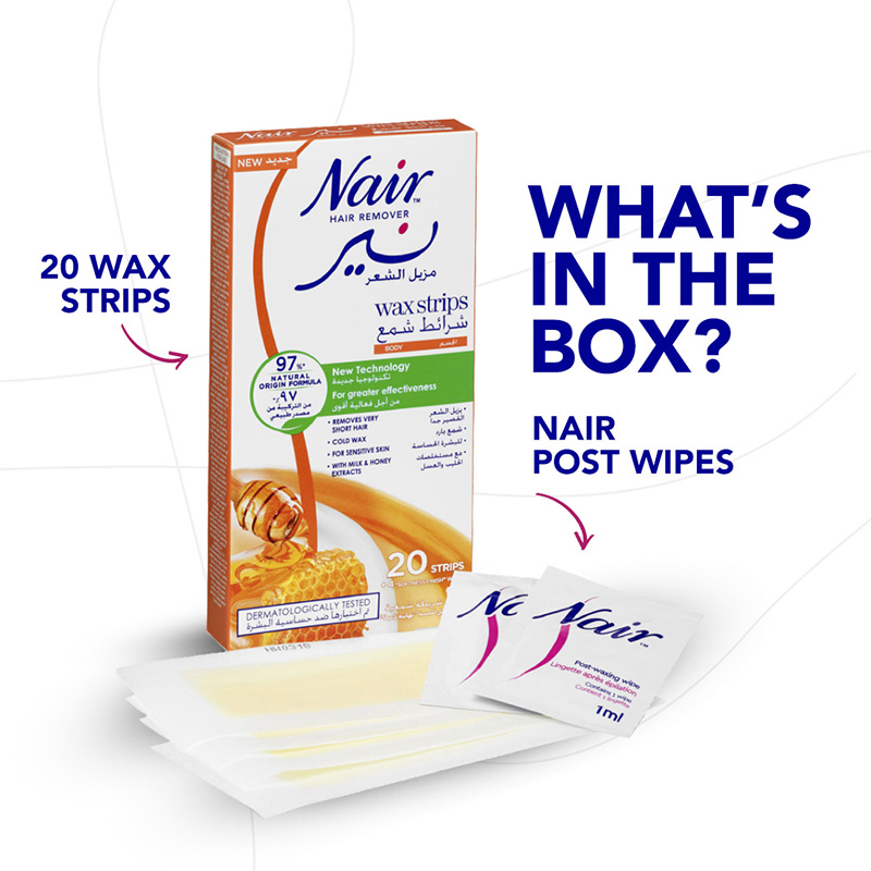 Nair Wax Strips Hair Removal Milk & Honey (nh3591)