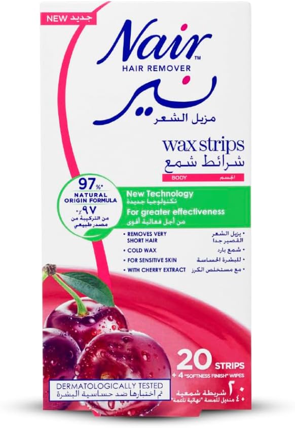 Nair Hair Removal Body Wax Strips Cherry 20's