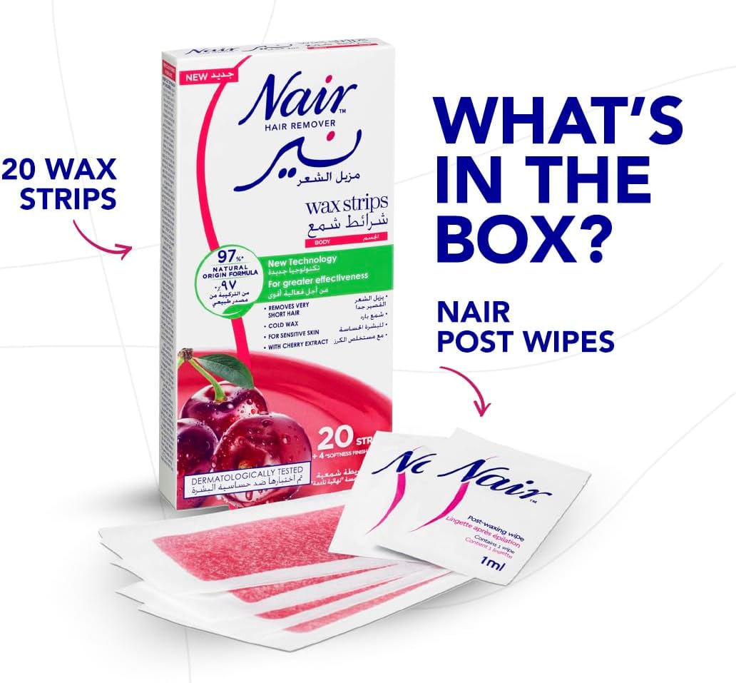 Nair Hair Removal Body Wax Strips Cherry 20's
