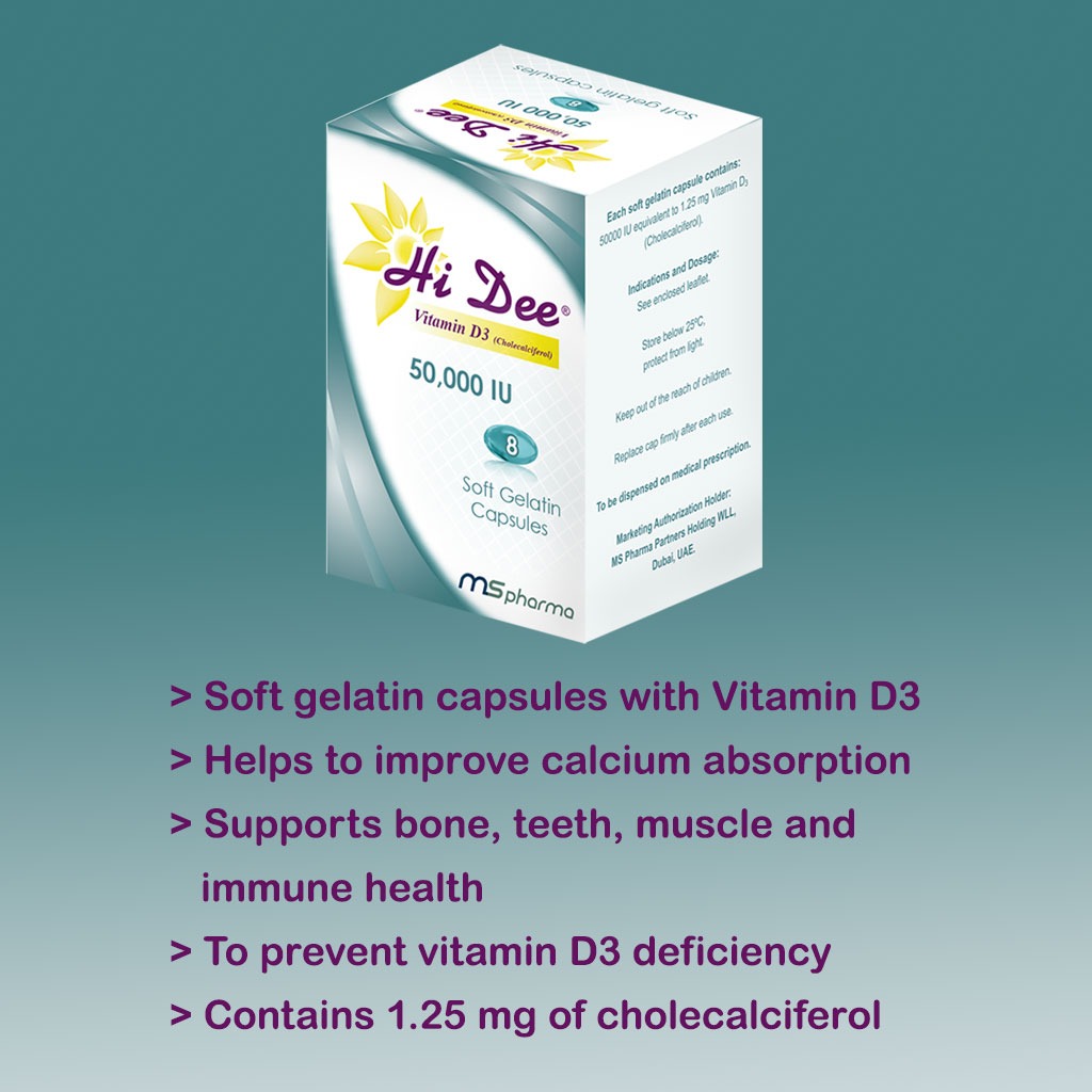 Hi Dee 50000 Iu Vitamin D3 Softgels 8's