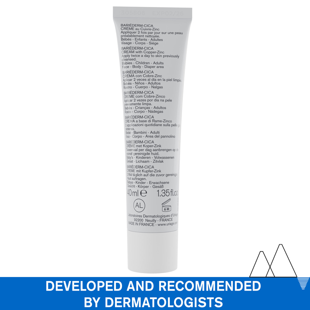 Uriage Bariéderm Cica Cream With Cu-zn For Skin Repair & Protection 40ml