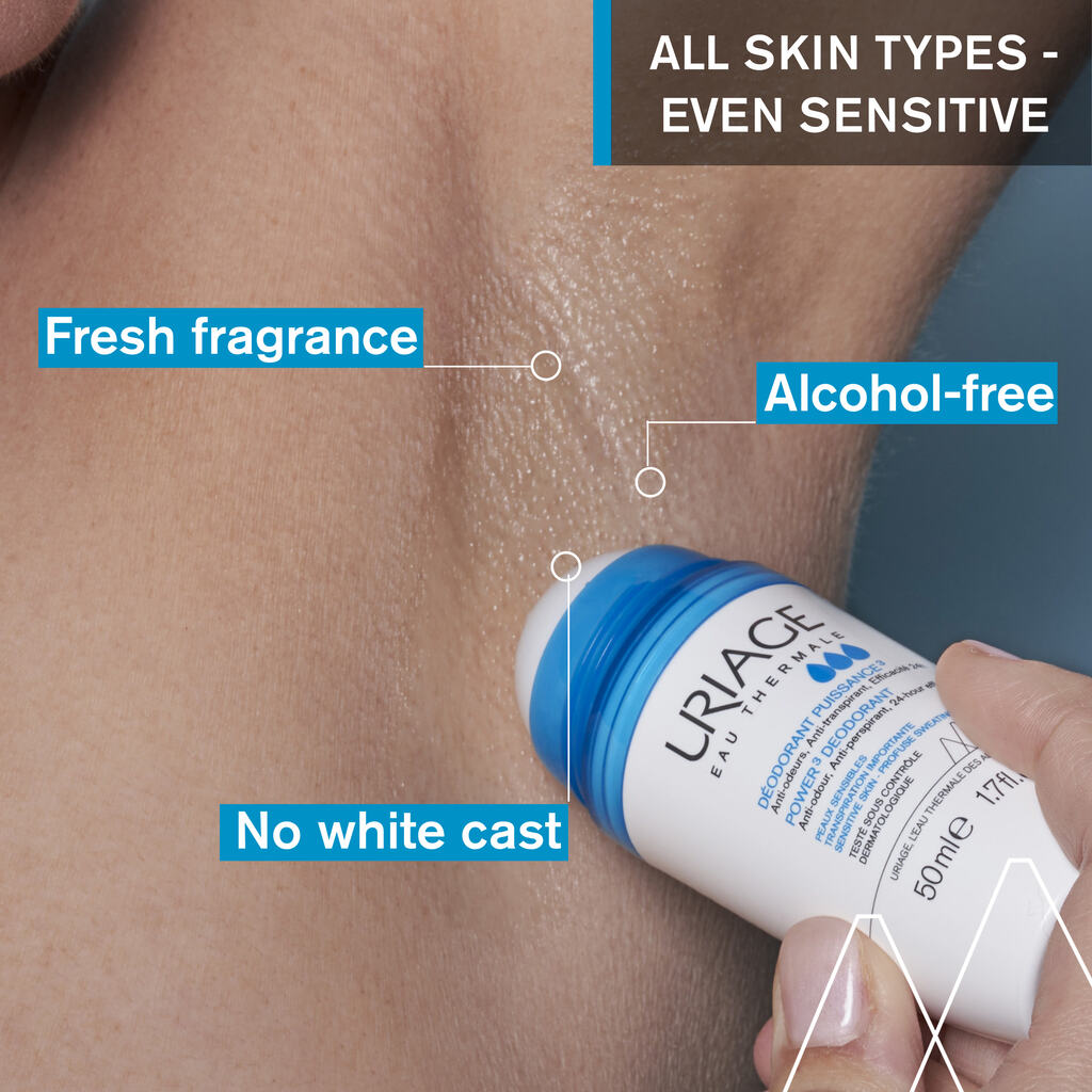 Uriage Power 3 Deodorant Roll-on For Long-lasting Odour Control 50ml
