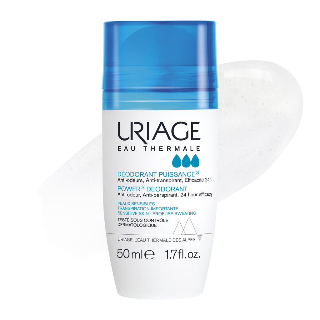 Uriage Power 3 Deodorant Roll-on For Long-lasting Odour Control 50ml