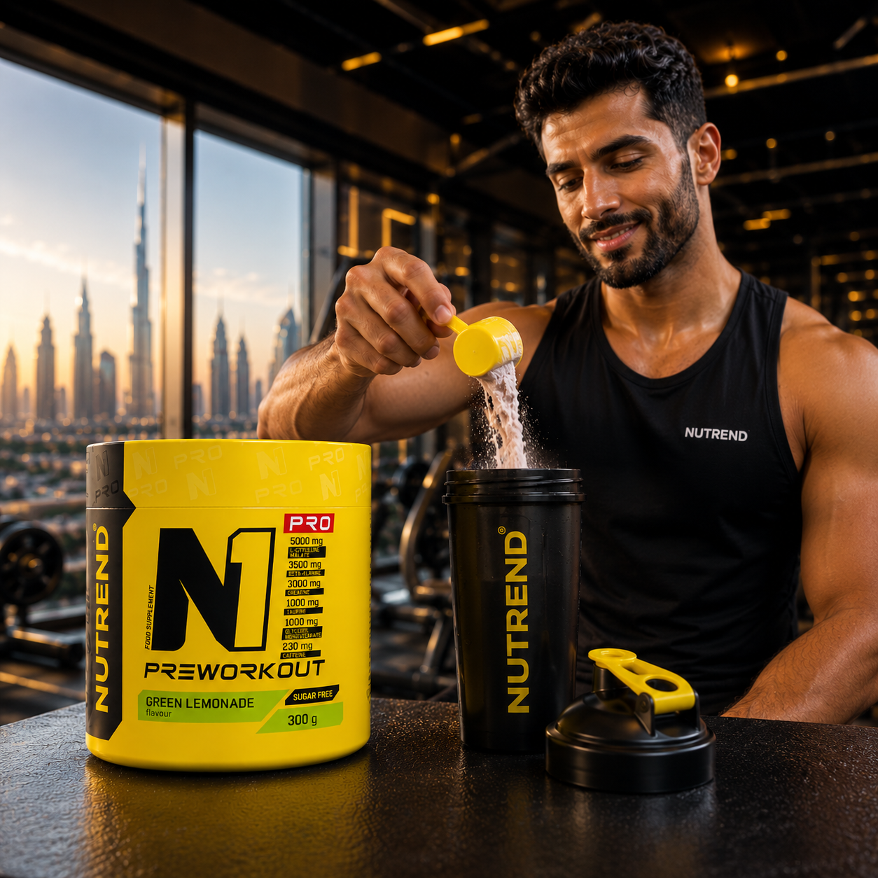 N1 PRO Pre Workout Green Lemonade 300g Sugar Free Pre Workout NUTREND