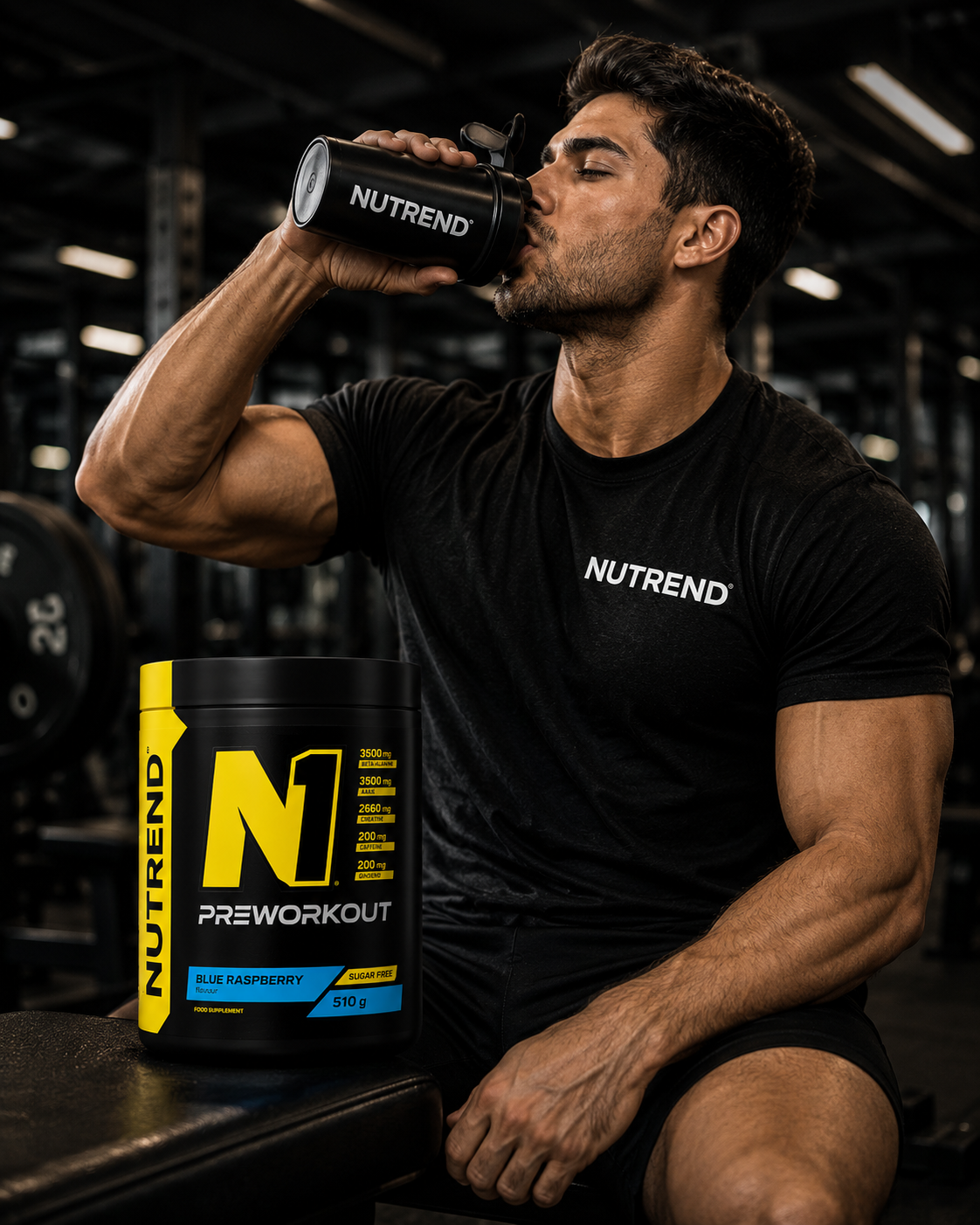 N1 Pre Workout Blue Raspberry 510g High Energy Pre Workout NUTREND