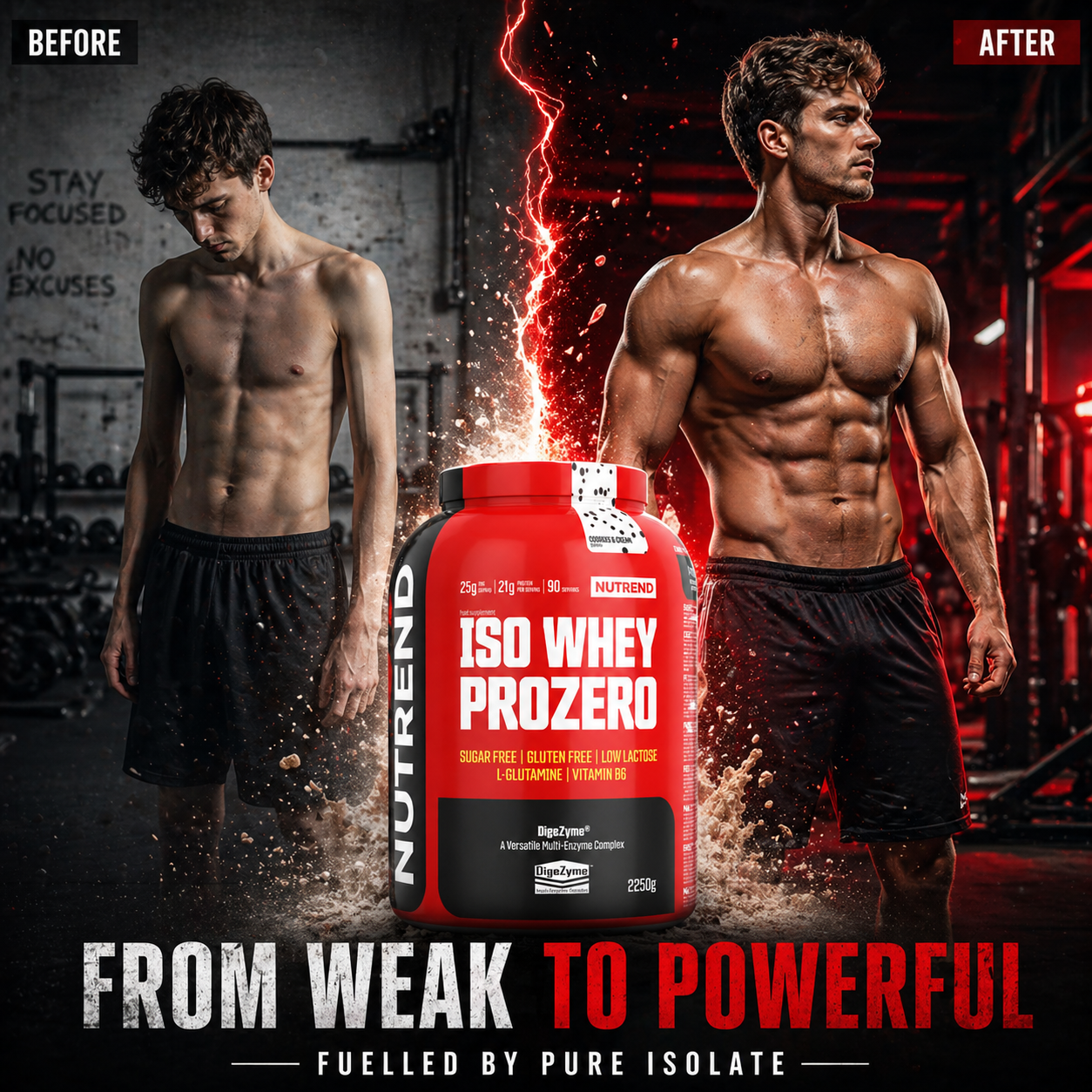 ISO Whey ProZero Cookies Cream 2250g Whey Protein Isolate NUTREND