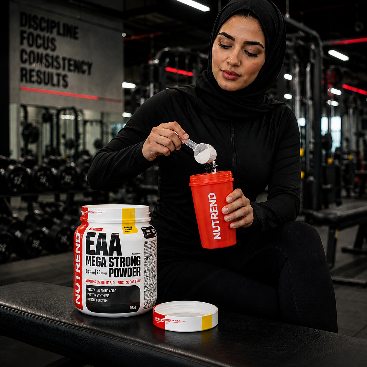 EAA Mega Strong Powder Orange + Apple 300g Essential Amino Acid Powder NUTREND