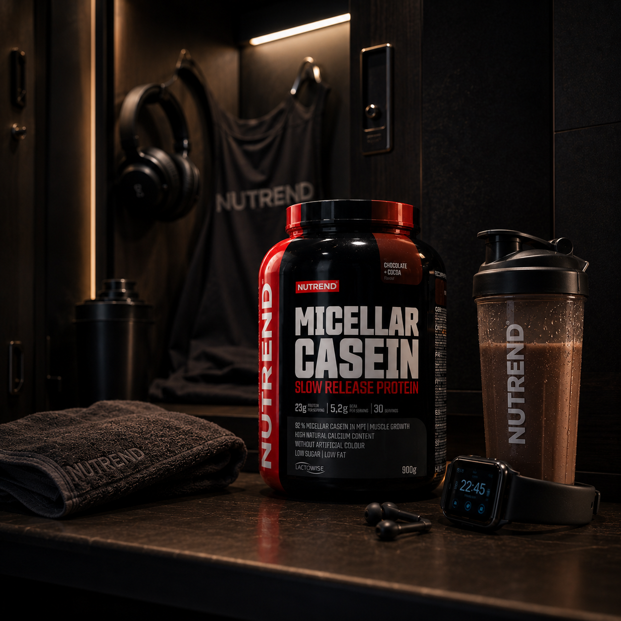 Micellar Casein Chocolate + Cocoa 900g Slow Release Casein Protein NUTREND