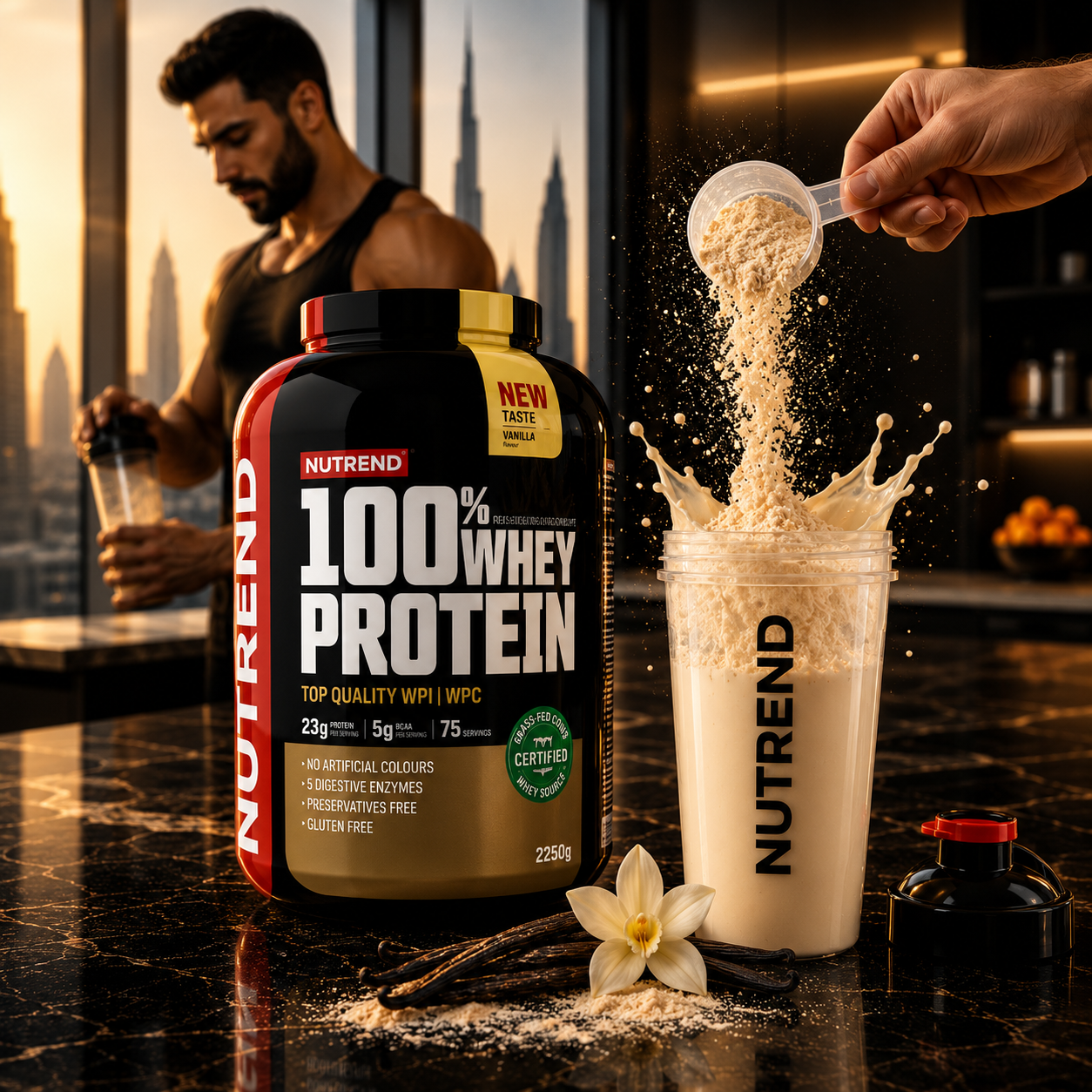 100% Whey Protein Vanilla 2250g Whey Protein Powder NUTREND