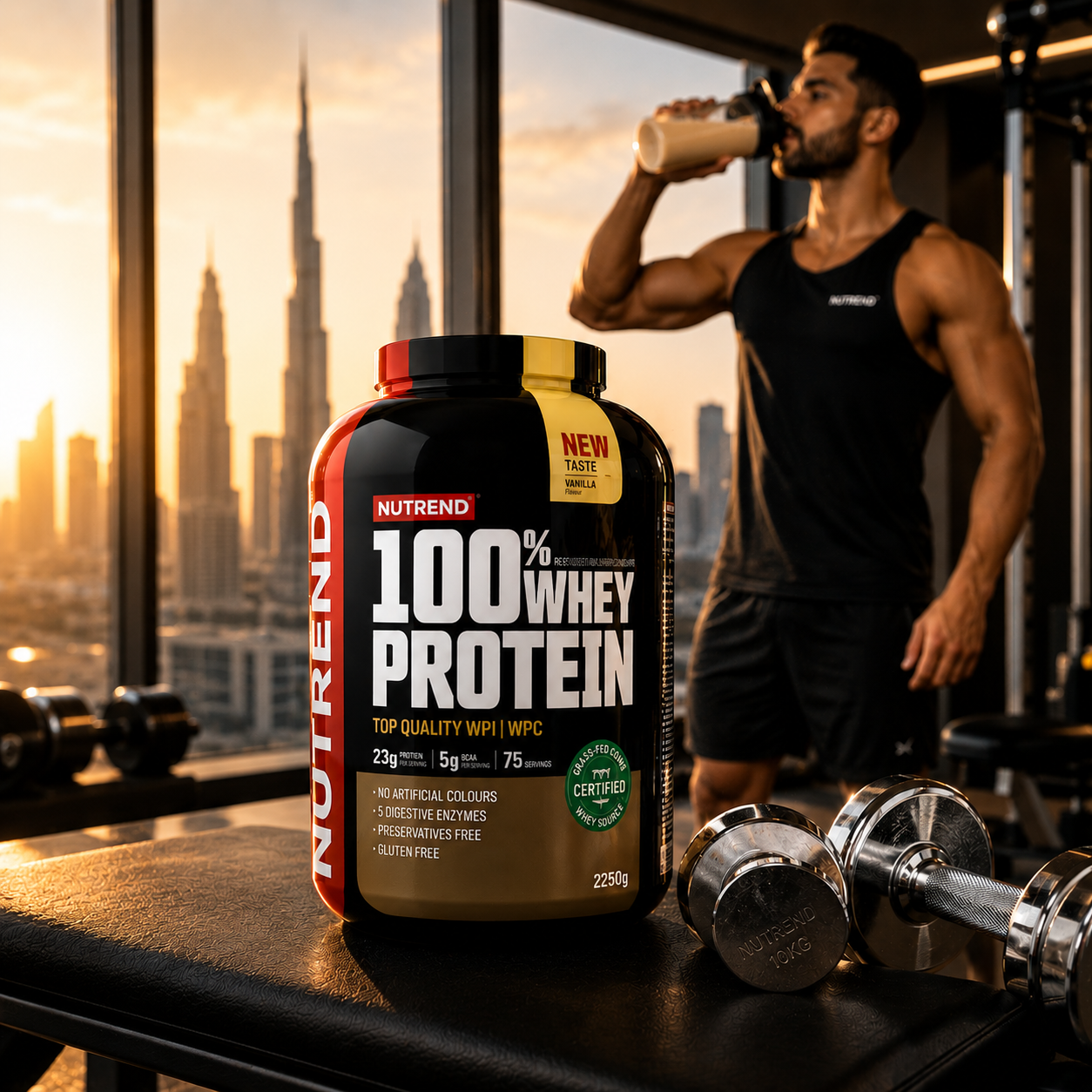 100% Whey Protein Vanilla 2250g Whey Protein Powder NUTREND