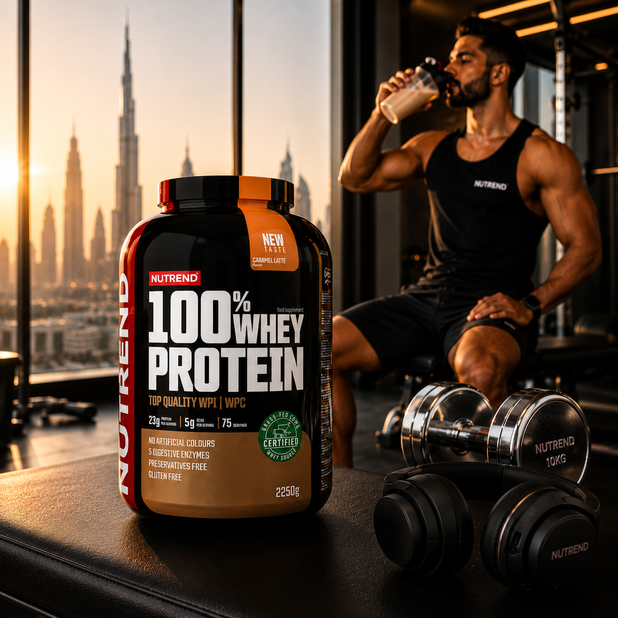 100% Whey Protein Caramel Latte 2250g Whey Protein Powder NUTREND