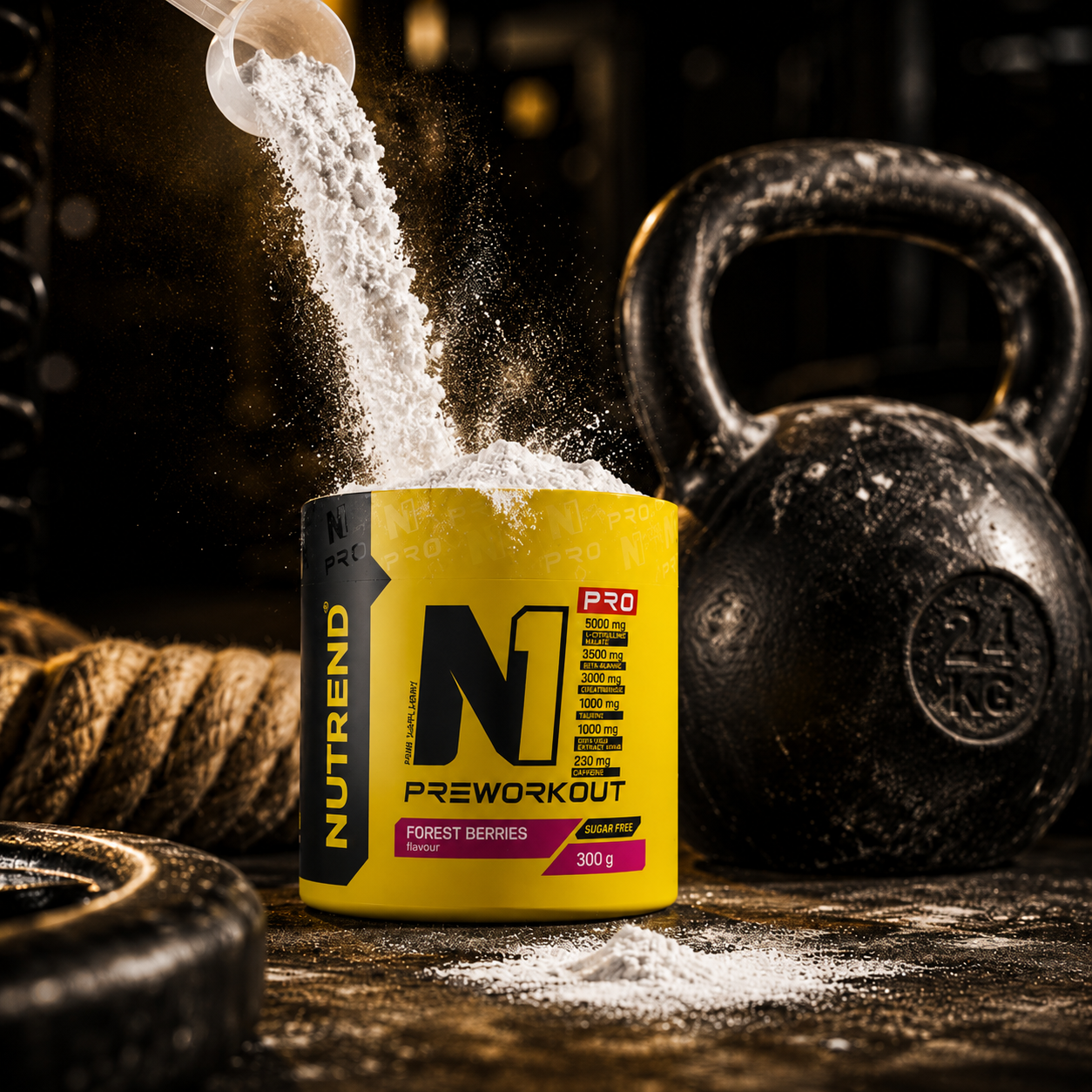 N1 PRO Pre Workout Forest Berries 300g Sugar Free Pre Workout NUTREND