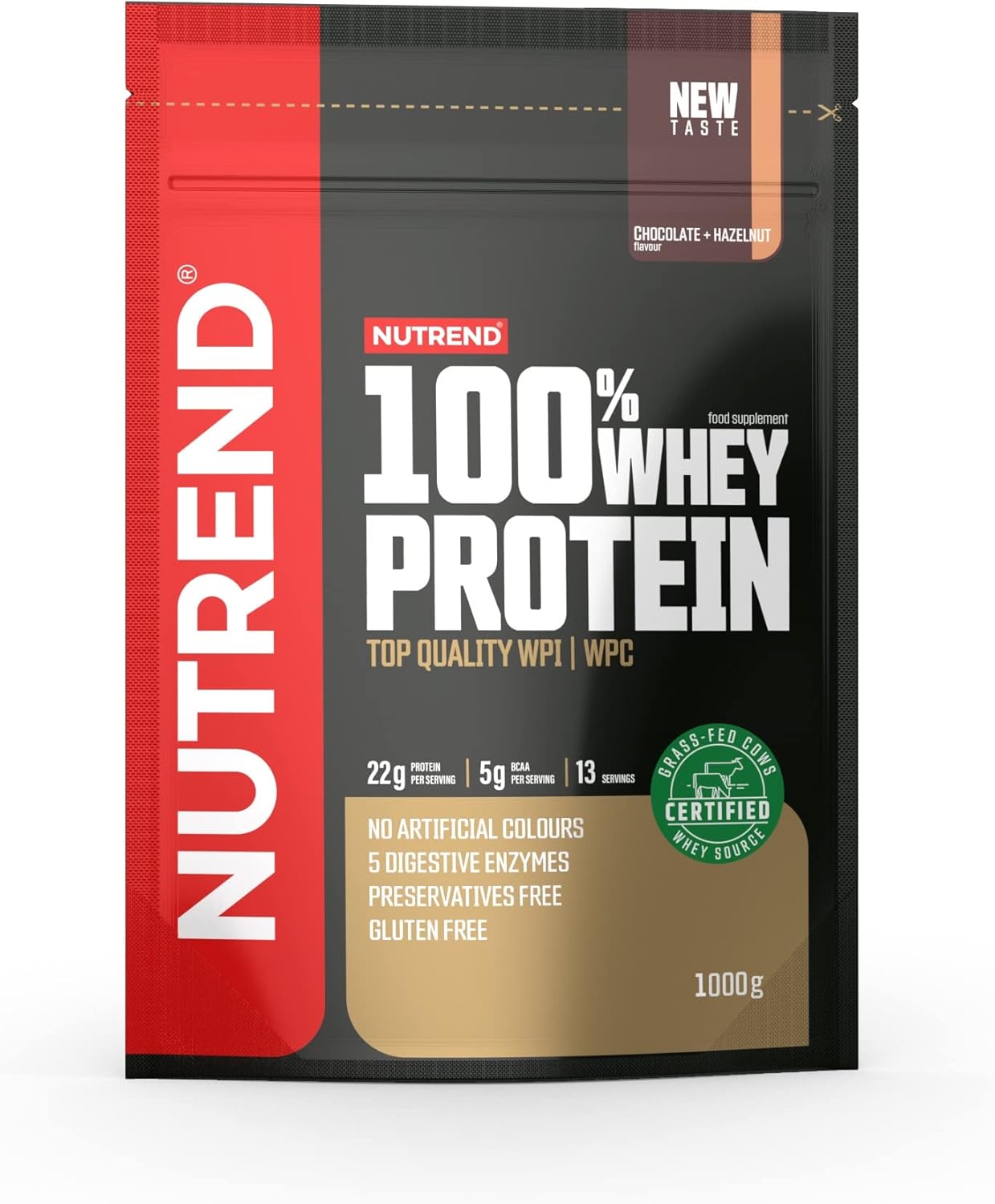 Nutrend 100% Whey Protein Chocolate Hazelnut For Muscle Recovery & Protein Support 1000g