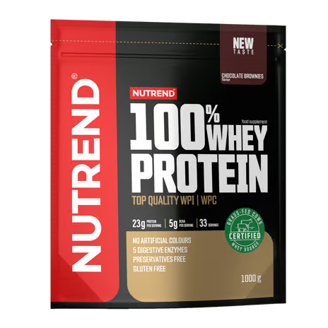 Nutrend 100% Whey Protein Chocolate Brownies 1000g – 22g Protein For Muscle Support & Recovery