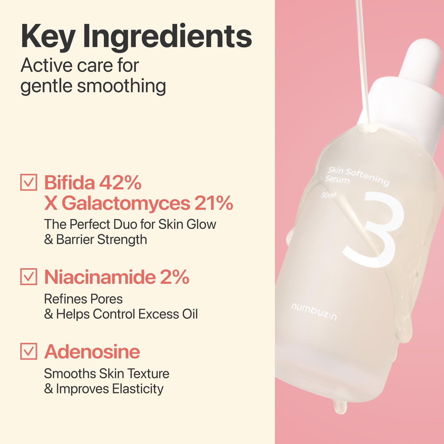 Numbuzin No.3 Skin Softening Serum 50ml – Refines Skin Texture & Enlarged Pores