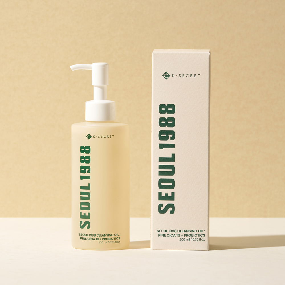 K-secret Seoul 1988 Cleansing Oil Pine Cica 1% + Probiotics 200ml For Makeup Removal, Deep Cleansing & Skin Barrier Care