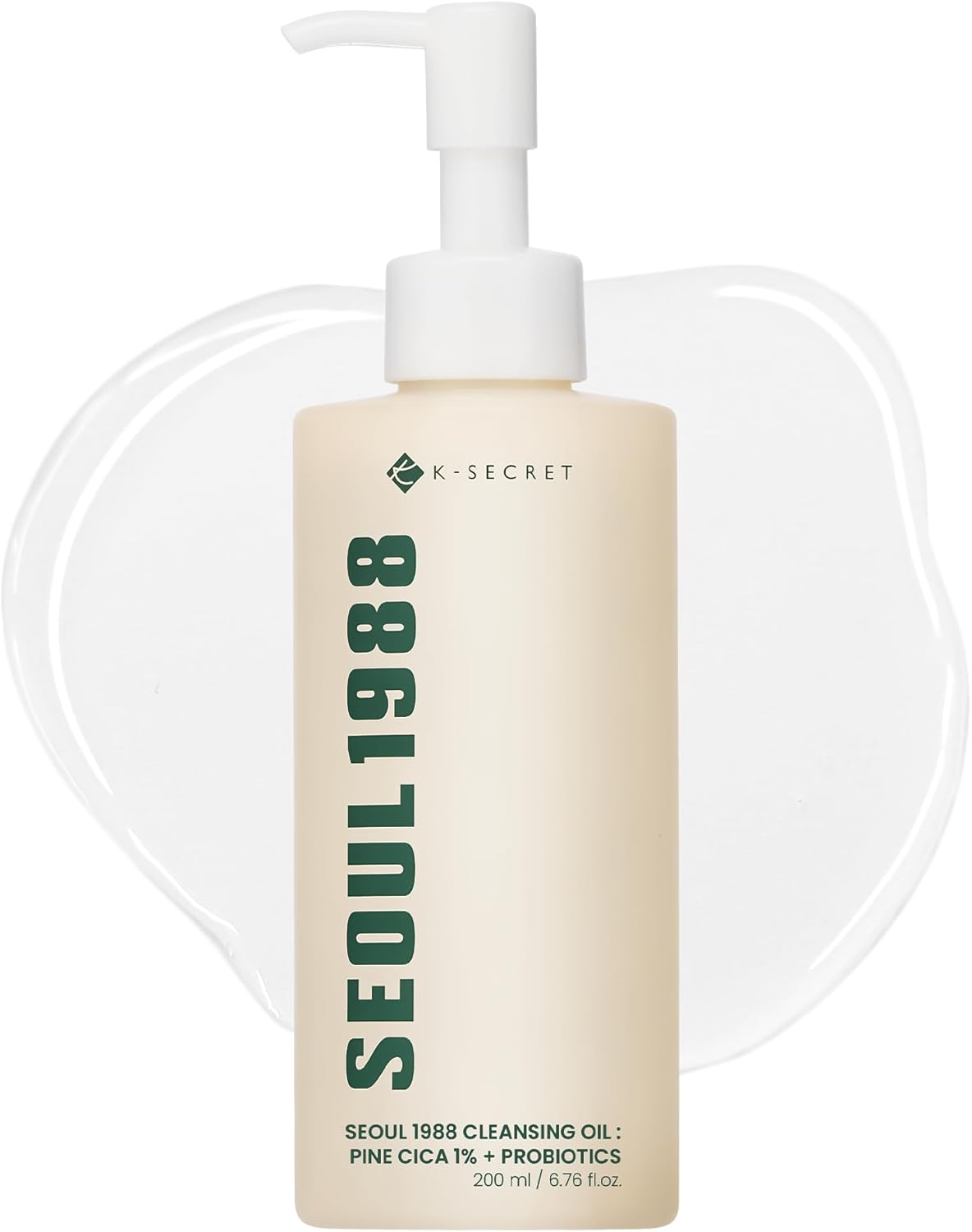 K-secret Seoul 1988 Cleansing Oil Pine Cica 1% + Probiotics 200ml For Makeup Removal, Deep Cleansing & Skin Barrier Care