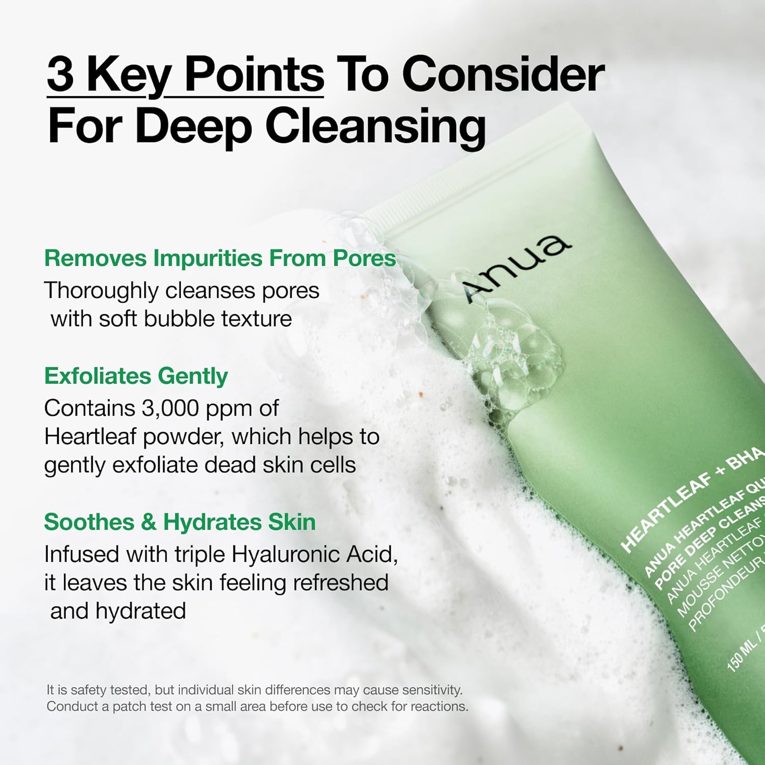 Anua Heartleaf Bha Quercetinol Pore Deep Cleansing Foam 150ml For Deep Cleansing, Pore Care & Oil Control